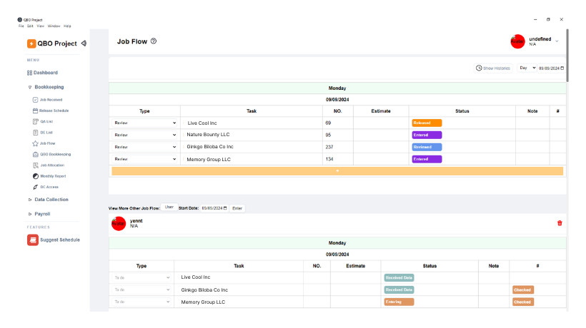 Project Management and Automation Tool Tailored for Bookkeeping Tasks