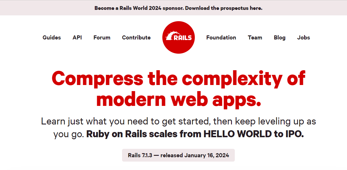 ruby on rails framework