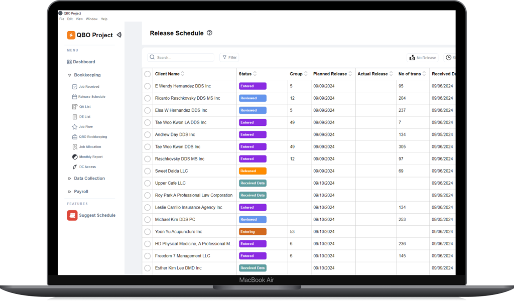 QBO Tool for Bookkeeping Tasks