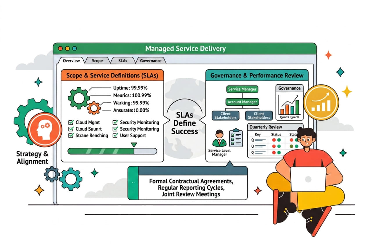 Managed Service Delivery Explained: Scope, SLAs, Governance, and Accountability 2 managed service delivery explained
